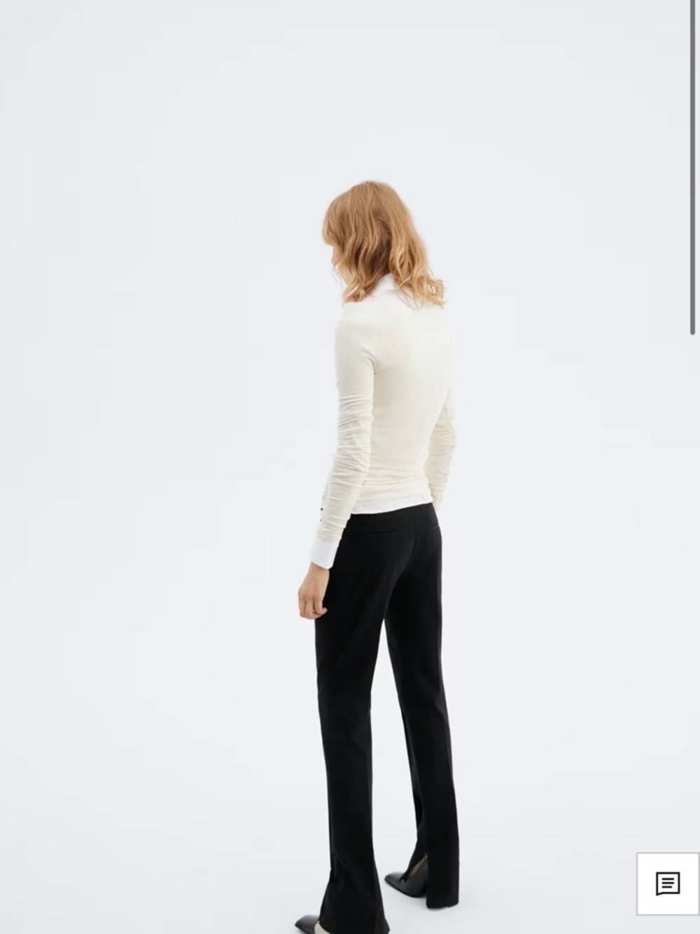 Mango Black Slim Tailored Split-Hem Pants - Picture 3 of 4